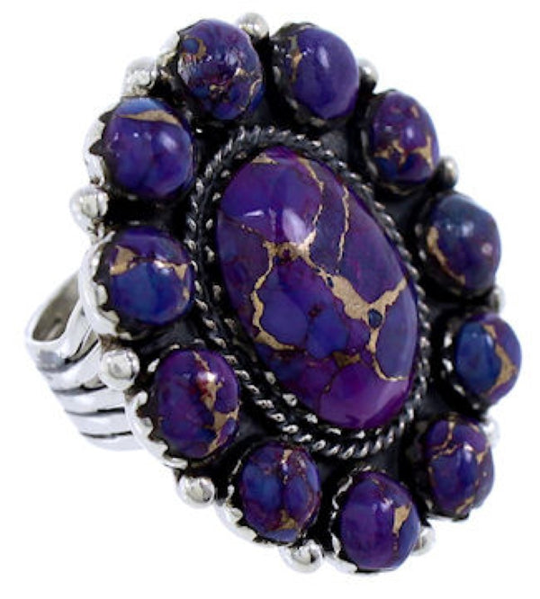 Magenta Turquoise Southwest Large Statement Ring Size 4-1/2 PS72474